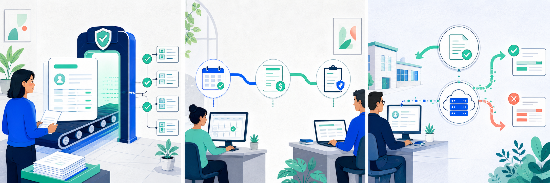 2D editorial illustration for What a 999 acknowledgement does and does not tell your billing team